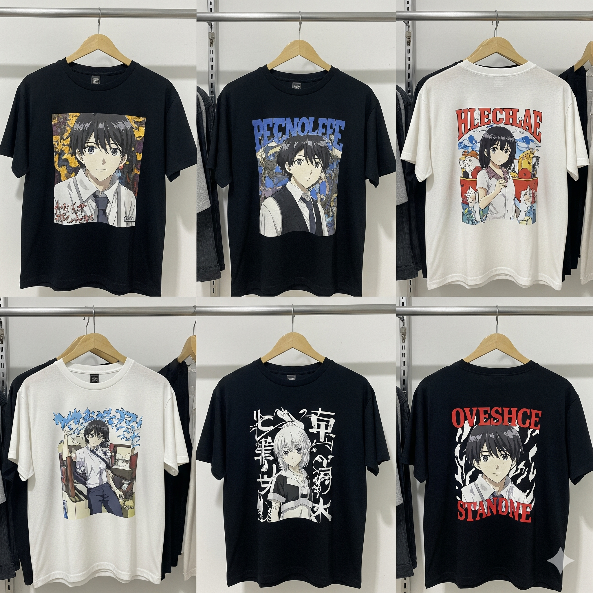 Nhieu-kieu-ao-thun-anime-trung-bay-trong-shop Các mẫu áo thun in hình anime đa dạng