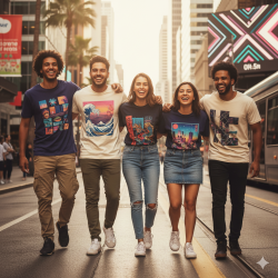 Áo thun in hình cotton phù hợp với mọi phong cách thời trang